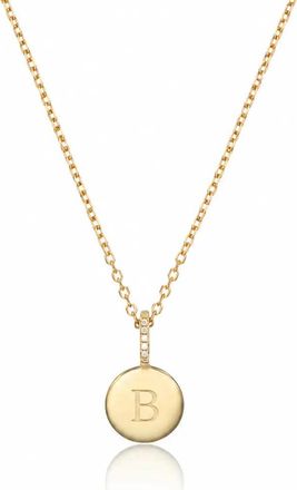 Lily & Roo Gold Small Diamond Style Personalised Disc Necklace