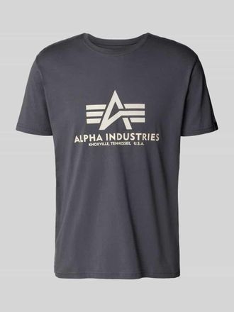 Alpha Industries Alpha Industries T-Shirt mit Label-Print in Anthrazit, Gr&ouml;&szlig;e M