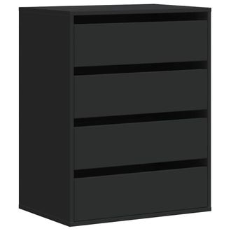Berkfield Home Corner Chest of Drawers Black 60x41x76 cm Engineered Wood | Size: 60 x 41 x 76 cm