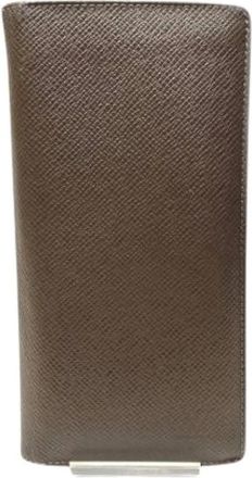 Louis Vuitton Pre-owned Wallets, female, Brown, Size: ONE SIZE Pre-owned Portefeuille Brazza Leather Wallet