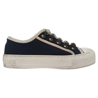 Dior Pre-owned Womens Walk n Sneakers in Navy Blue Cotton - Size EU 34