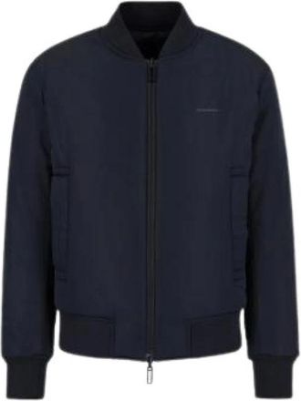 Emporio Armani Reversible Bomber Jacket - Heren - Bomber jackets - Blauw - L - Polyester - Jassen