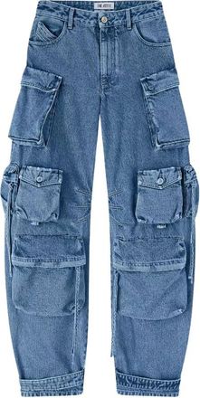 The Attico Fern Cargo Jeans - Dames - Loose Fit Jeans - Blauw - W27 - Katoen - Jeans