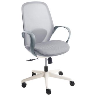 Beliani Silla De Oficina Moderna De Malla Base Giratoria Reposabrazos Respaldo Reclinable Altura Ajustable Asiento De Espuma Gris Foama