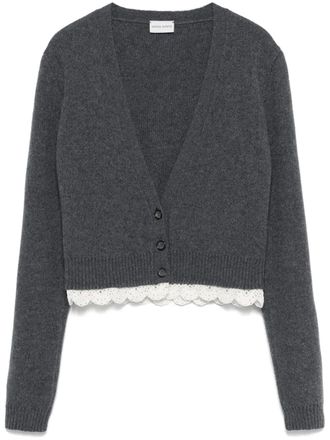 Magda Butrym lace-trim cashmere cardigan - Grey