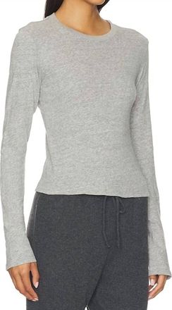 perfectwhitetee Jamie Long Sleeve Top In Heather Grey