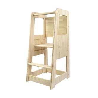 Really Nice Things Torre de aprendizaje pino macizo en madera natural Montessori