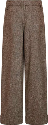 Brunello Cucinelli Womens Baggy Trousers Brown Virgin Wool