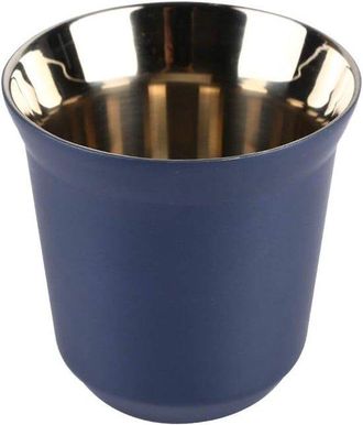OEM Taza De Caf&eacute; Espresso De Acero Inoxidable Con Doble Aislamiento T&eacute;rmico, Color Azul Oscuro