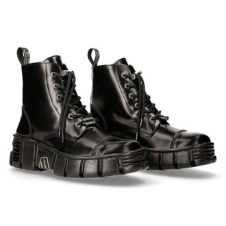 New Rock M-WALL005N-C6 Leather Wall Gothic Ankle Boots