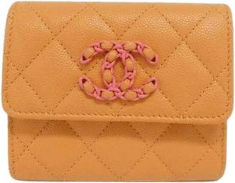 Chanel Pre-owned Wallets, female, Orange, Size: ONE SIZE Pre-owned Vintage Leather Wallet