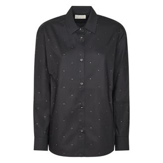 MC2 Saint Barth Shirts, female, Black, Size: L Meredith - Cotton Strass 00