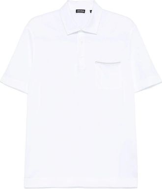 Ermenegildo Zegna Katoenen poloshirt met 3 knopen - Heren - Polos - Wit - 3XL - Katoen - Tops