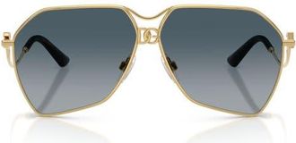 Dolce & Gabbana 62mm Gradient Pilot Sunglasses in Gold /Grey Gradient at Nordstrom
