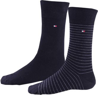 Tommy Hilfiger 2-Pack Small Stripe Socks, Black 8.5-11 Black