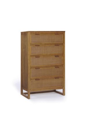 Teamson Home Hatteras Chest of Drawers 5 Drawer Bedroom Dresser in Natural