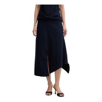 Victoria Beckham Rok met gedraaid detail - Dames - Rokken - Blauw - Maat: S Katoen