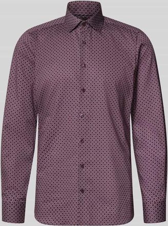 Olymp Level 5 Slim Fit Bsuinesshemd aus Baumwolle mit Kentkragen in Aubergine, Gr&ouml;&szlig;e 38