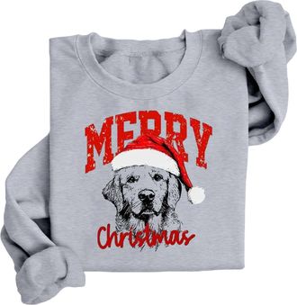Generic Custom Dog Christmas Sweatshirt Personalized Santa Paws Sweatshirt Pet Portrait Hoodie with Name for Dog Mom Dad