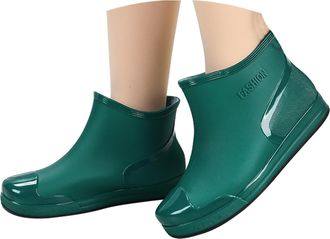 Generic Womens Rain Boots, Ankle Wellies Women Short Wellies Short Wellington Boots Garden Black Wellies for Fishing Walk Mud Dogs Boot chelsea Ankle Boot Out