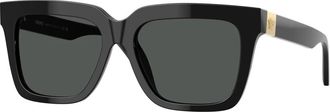 Versace Vierkante Zonnebril - Dames - Zonnebrillen - Zwart - 55 MM - Accessoires