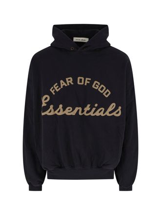 Fear of God Black Relaxed Arched Logo Graphic Hoodie