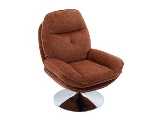 Vente-Unique Silla giratoria de tela texturizada terracota ILMACA