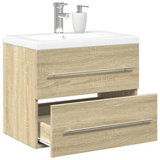 Berkfield Home 2 Piece Bathroom Furniture Set Sonoma Oak Engineered Wood in Brown