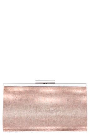 Nina Crystal Frame Clutch in Rosegold at Nordstrom