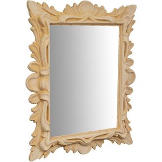 Biscottini International WOODEN Hanging Wall Mirror RAW FINISH MADE IN ITALY