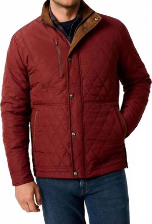 Johnnie-O Juno Quilted Snap Jacket In Dark Maroon