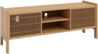 Naan Furniture Mueble tv de pino macizo barnizado en color roble 151,2 cm