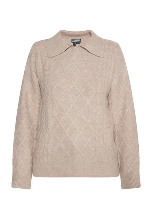 Dreimaster Dreimaster Gebreide trui Dames Beige bruin gem&ecirc;leerd