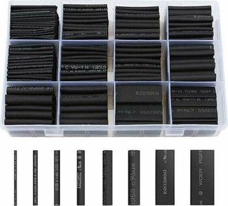 OEM Tubo Termorretr&aacute;ctil Ulisem, 650 Piezas, Negro, 8 Tama&ntilde;os, Relaci&oacute;n 2:1, Kit De Tubos Termorretr&aacute;ctiles, Negro