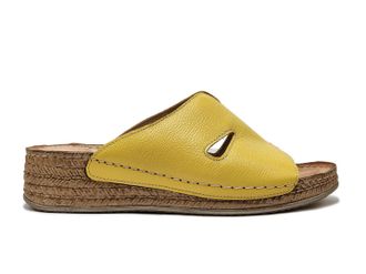 Wasak Womens Floria Leather Sandal In Yellow