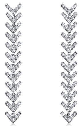Lafonn Simulated Diamond Chevron Linear Drop Earrings in Silver at Nordstrom Rack