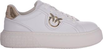 Pinko White Lace Up Sneakers