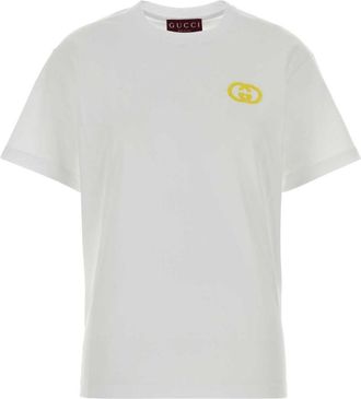 Gucci White Crew Neck Logo T-shirt