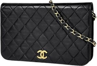 Chanel Pre-owned Leather chanel-bags - Dames - Vintage Schoudertas - Zwart - ONE Size - Vintage