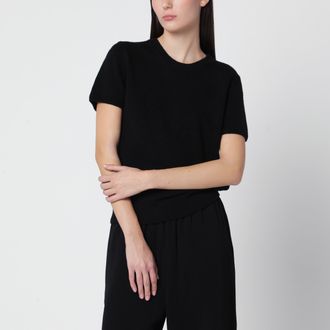 Dunst Black short-sleeved top in wool blend