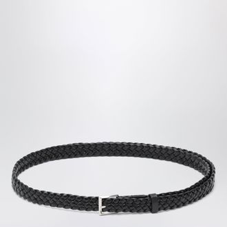 Bottega Veneta Black Solo Intrecciato Belt
