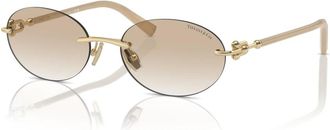 Tiffany & Co. Ovale Zonnebril - unisex - Zonnebrillen - Bruin - 56 MM - Accessoires