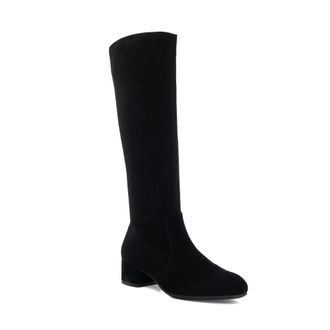 Dune London Womens Ladies Topsy - Suede Stretch Knee High Boots - Black - Size UK 5