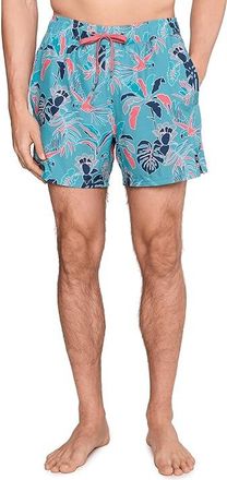 Saxx Underwear Oh Buoy 2-in-1 5 Volley Mens Swimwear Island Tropics/Blue Tide : 2XL, Polyester/Mesh/Elastane