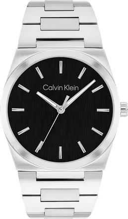 Calvin Klein Mens Textured Dial Integrated Bracelet Watch - Black - OS