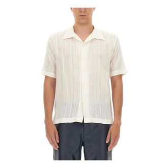 S&eacute;fr Short Sleeve Shirts, male, White, Size: XL Suneham Shirt Colombia Stripe