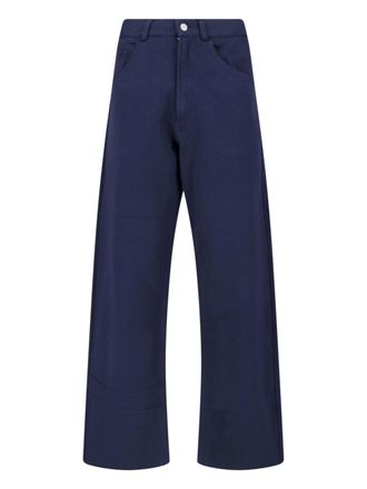 Maison Margiela Blue Cotton Wide-Leg Pants