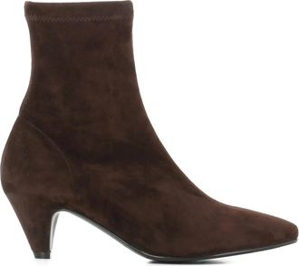 Del Carlo 55mm pointed suede boots - women - Suede/Calf Leather/Rubber - 37.5 - Brown