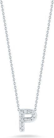 Roberto Coin 18K White Gold Tiny Treasures Diamond Letter P Pendant