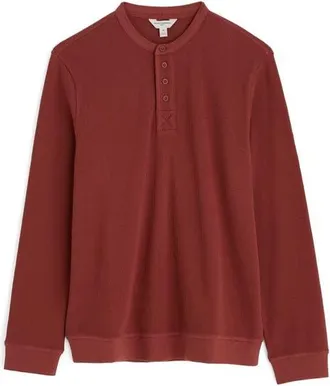 Seasalt Cornwall Brigatine Long Sleeve Thermal Organic Cotton Henley in Conker at Nordstrom, Size Xx-Large